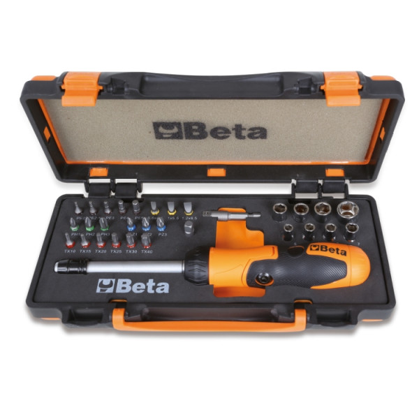 BETA 38-Piece Metric 1/4 in Bit Socket Set with Ratchet, Hexagon