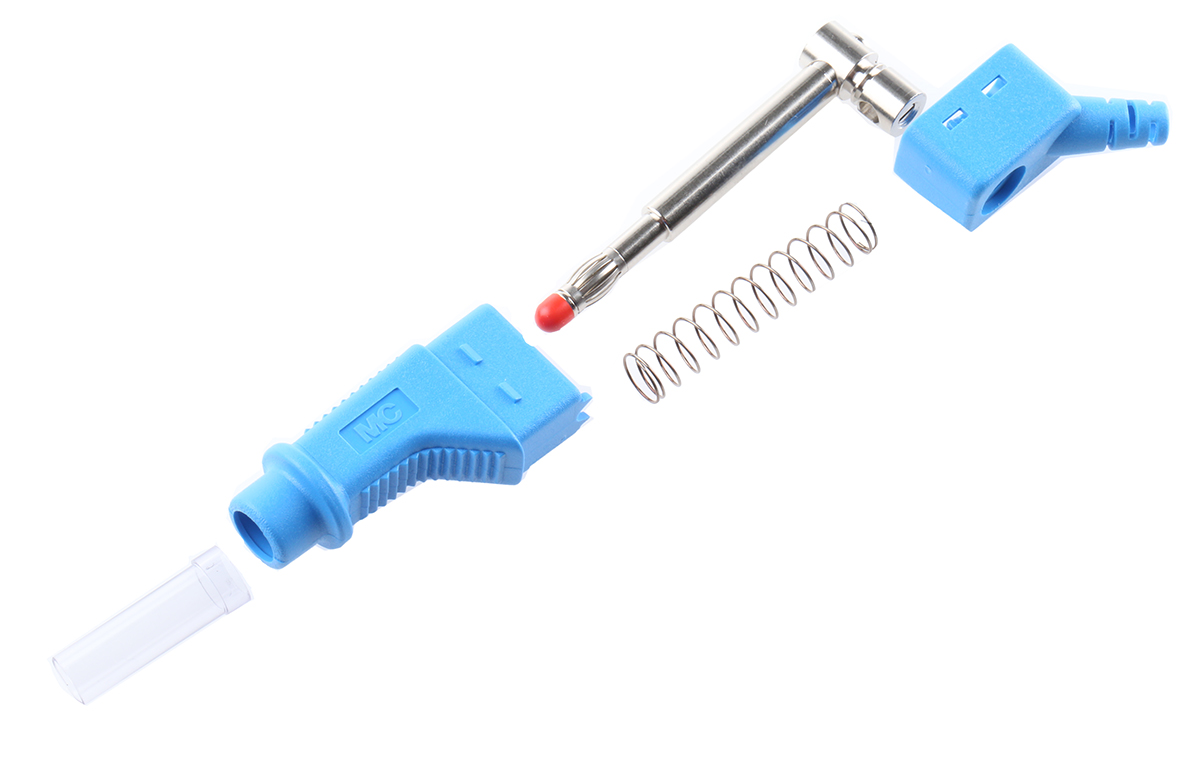 Staubli Blue Male Banana Plug, 4 mm Connector, Screw Termination, 32A, 600V, Nickel Plating