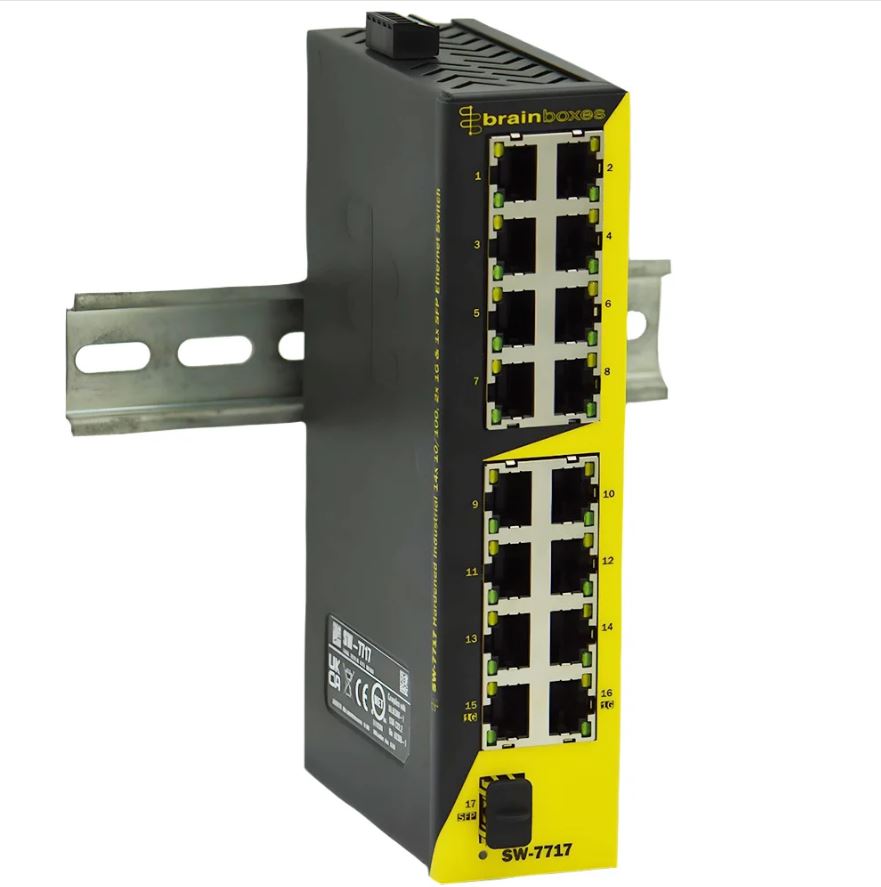 Brainboxes SW-7717, Unmanaged 17 Port Network Switch