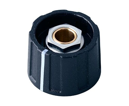 OKW 23mm Black Potentiometer Knob for 6mm Shaft Round Shaft, A2623060