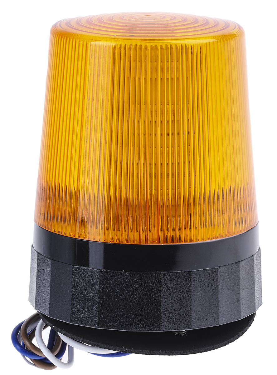 RS PRO Amber Flashing Beacon, 110 → 230 V ac, Screw Mount, LED Bulb, IP67