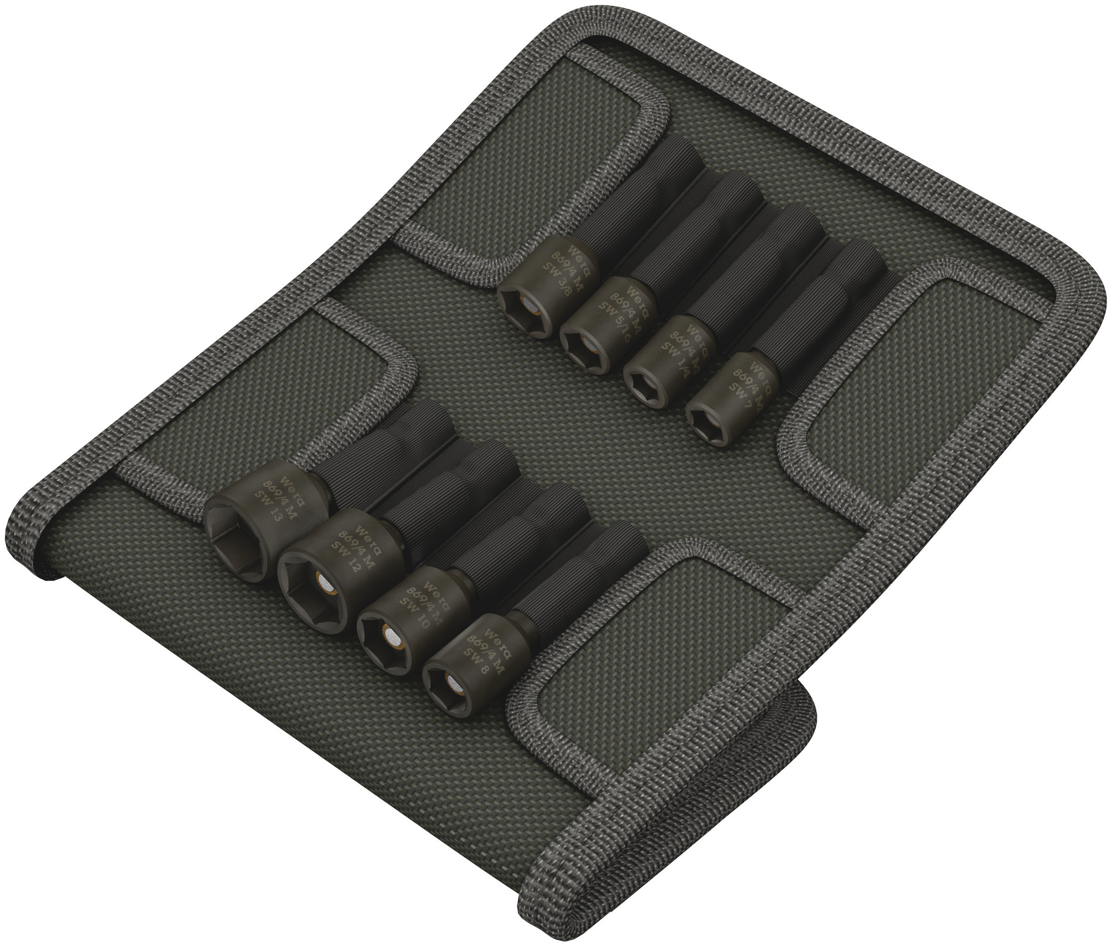 Wera 8-Piece Imperial, Metric 1/4 in Bit Socket Set , Hex Bit