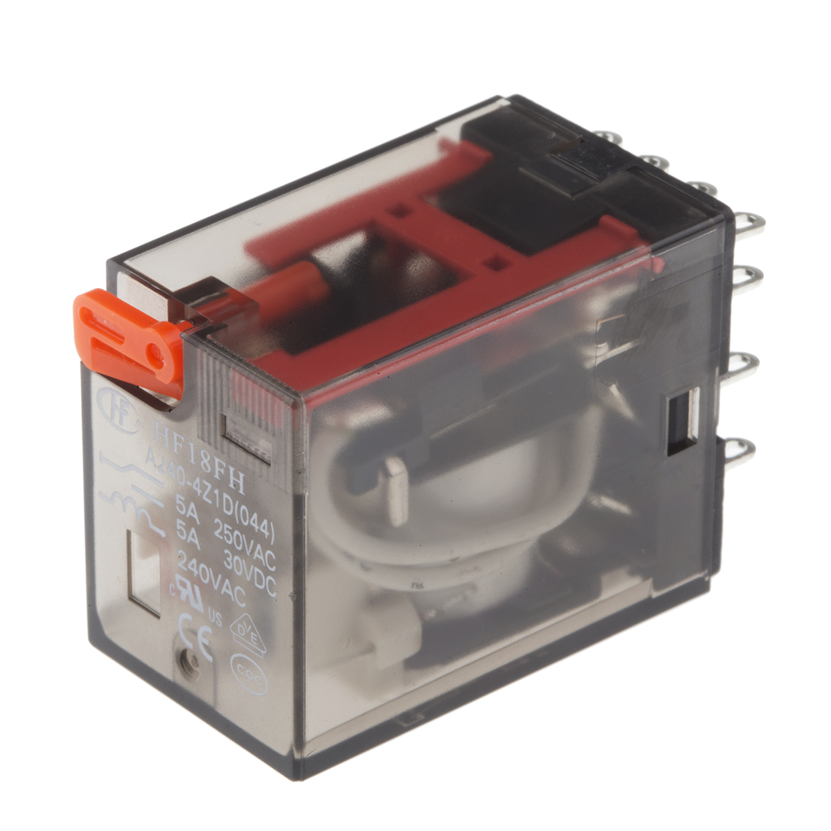 Hongfa Europe GMBH Socket Mount Power Relay, 240V ac Coil, 5A Switching Current, 4PDT