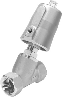 Festo Angle Seat type Pneumatic Actuated Valve, G 1-1/4in, 40 bar