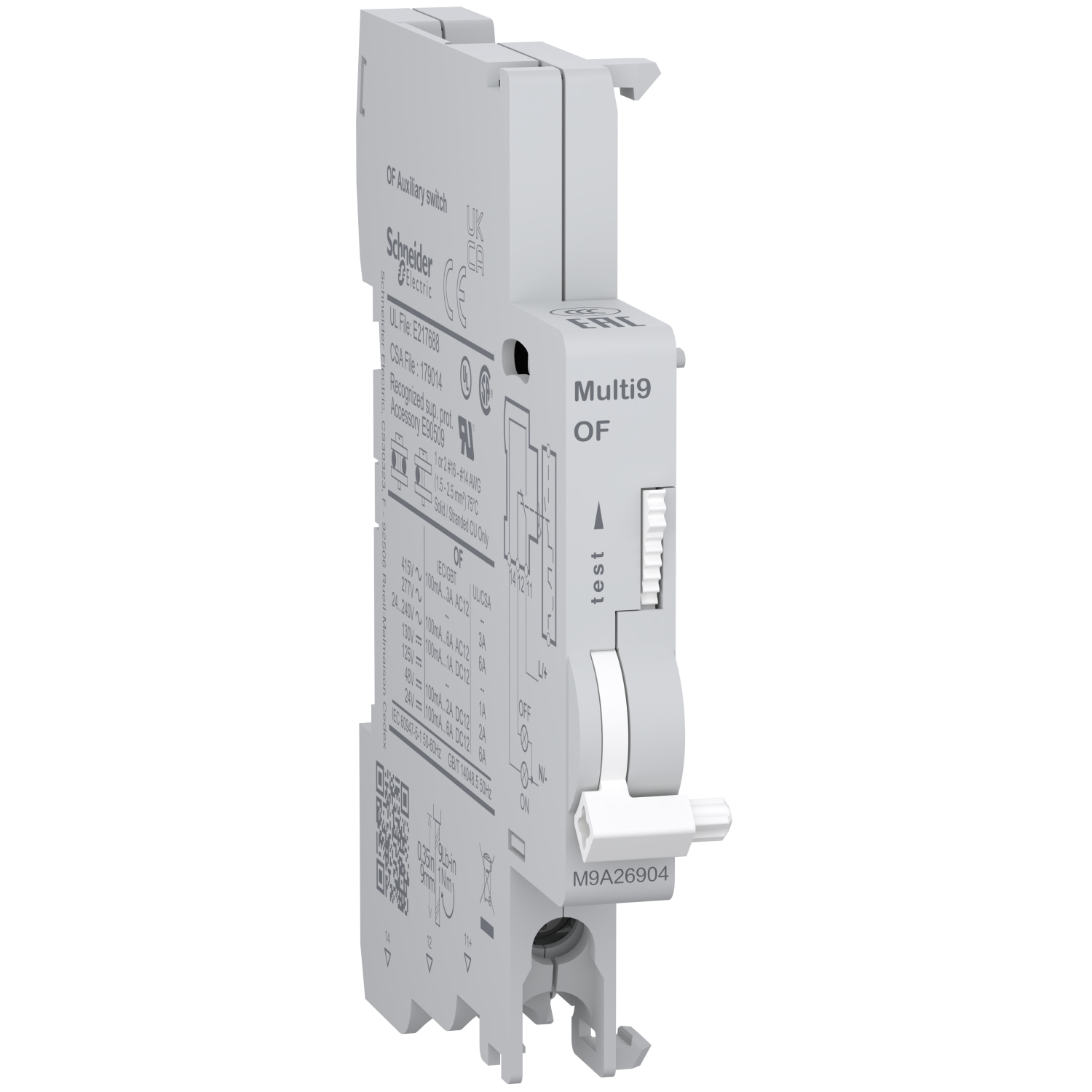 Schneider Electric Auxiliary Contact, 1 Contact, 1 C/O, Clip-On, C60 M9A