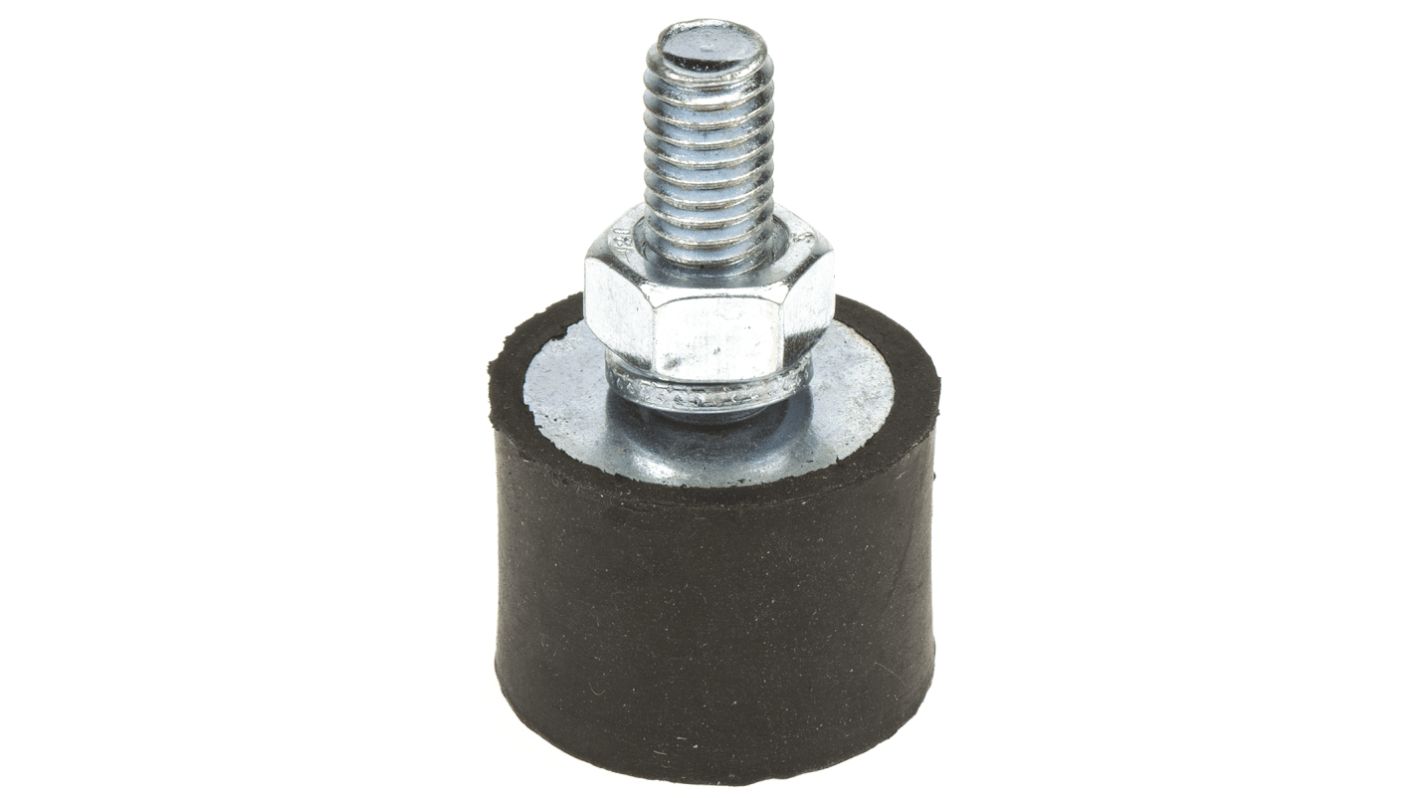 FIBET Cylindrical M6 Anti Vibration Mount, Male to Female Bobbin with 23.4daN Compression Load