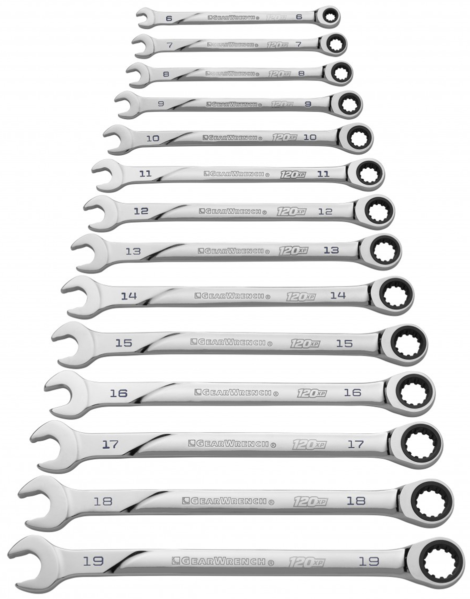 GearWrench 14-Piece Combination Ratchet Spanner Set, 6 → 19 mm, Steel