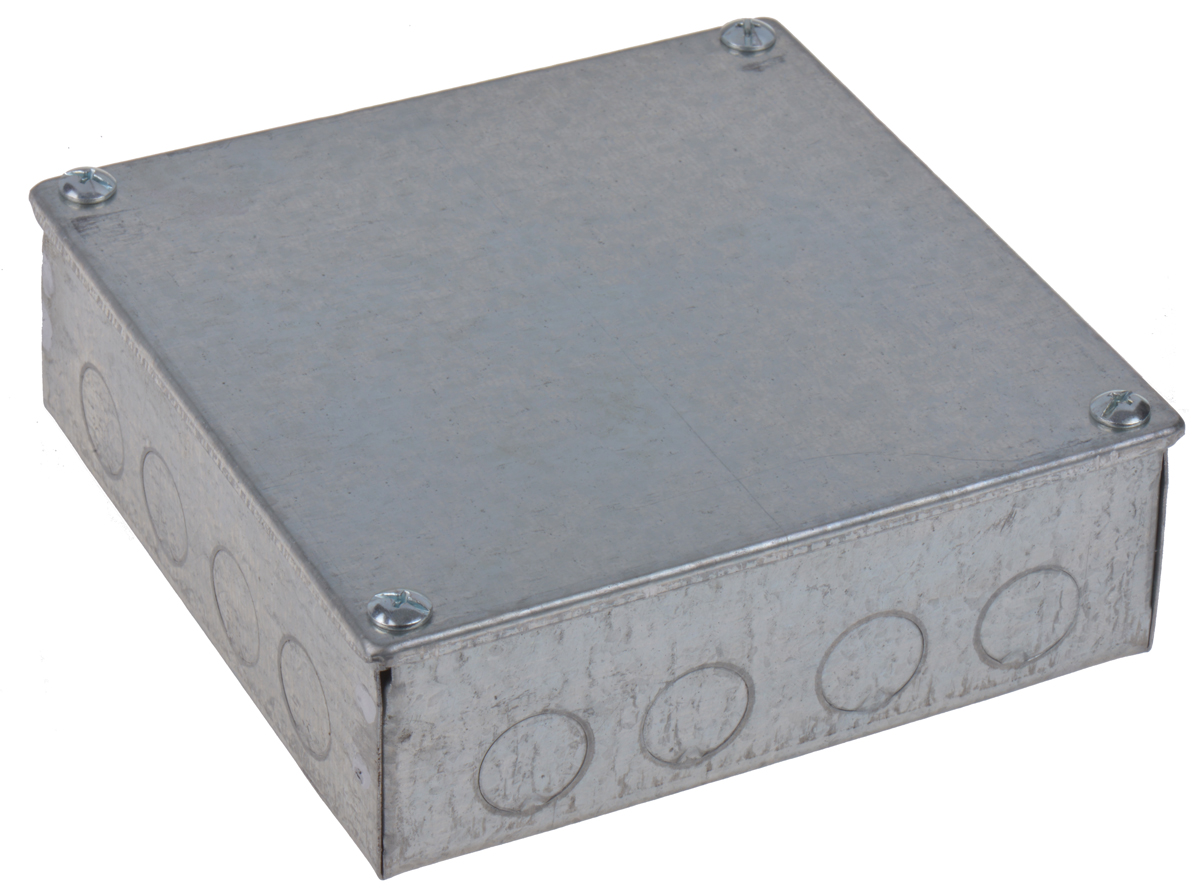 RS PRO Steel Galvanised Square Adaptable Box, 150mm x 150mm x 50mm