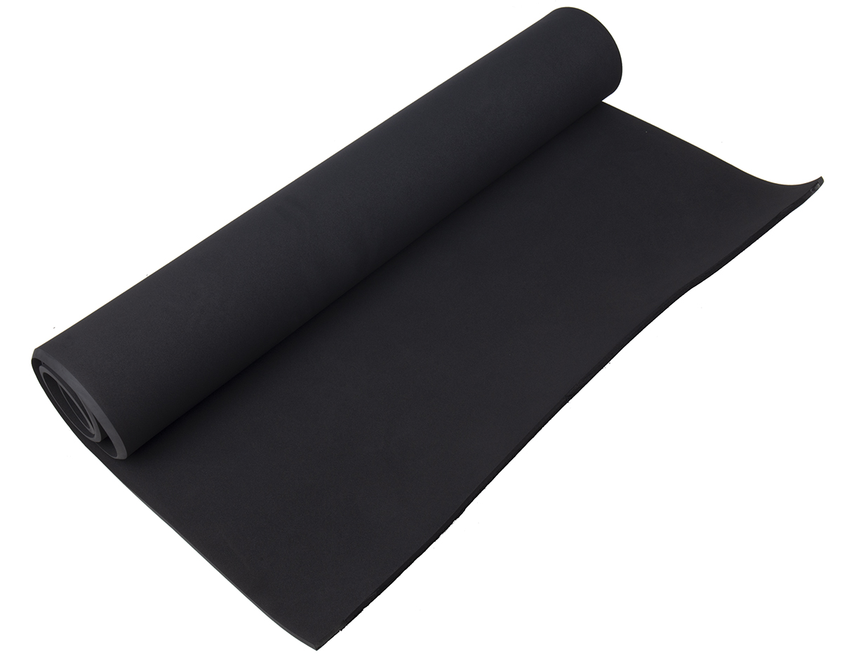 RS PRO Black Neoprene Sponge Rubber Sponge Sheet, 1m x 2m x 10mm, -40°C to 85°C
