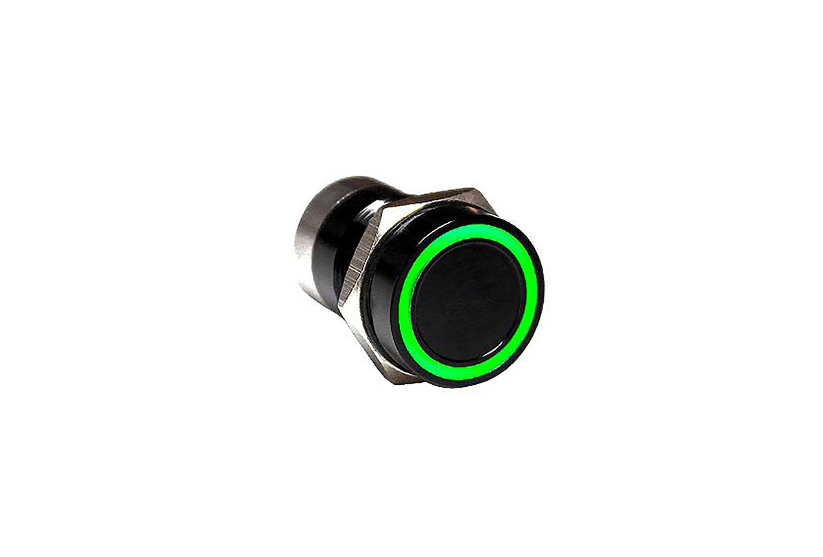 Bulgin Capacitive Switch Momentary NO,Illuminated, IP68 Black Anodised