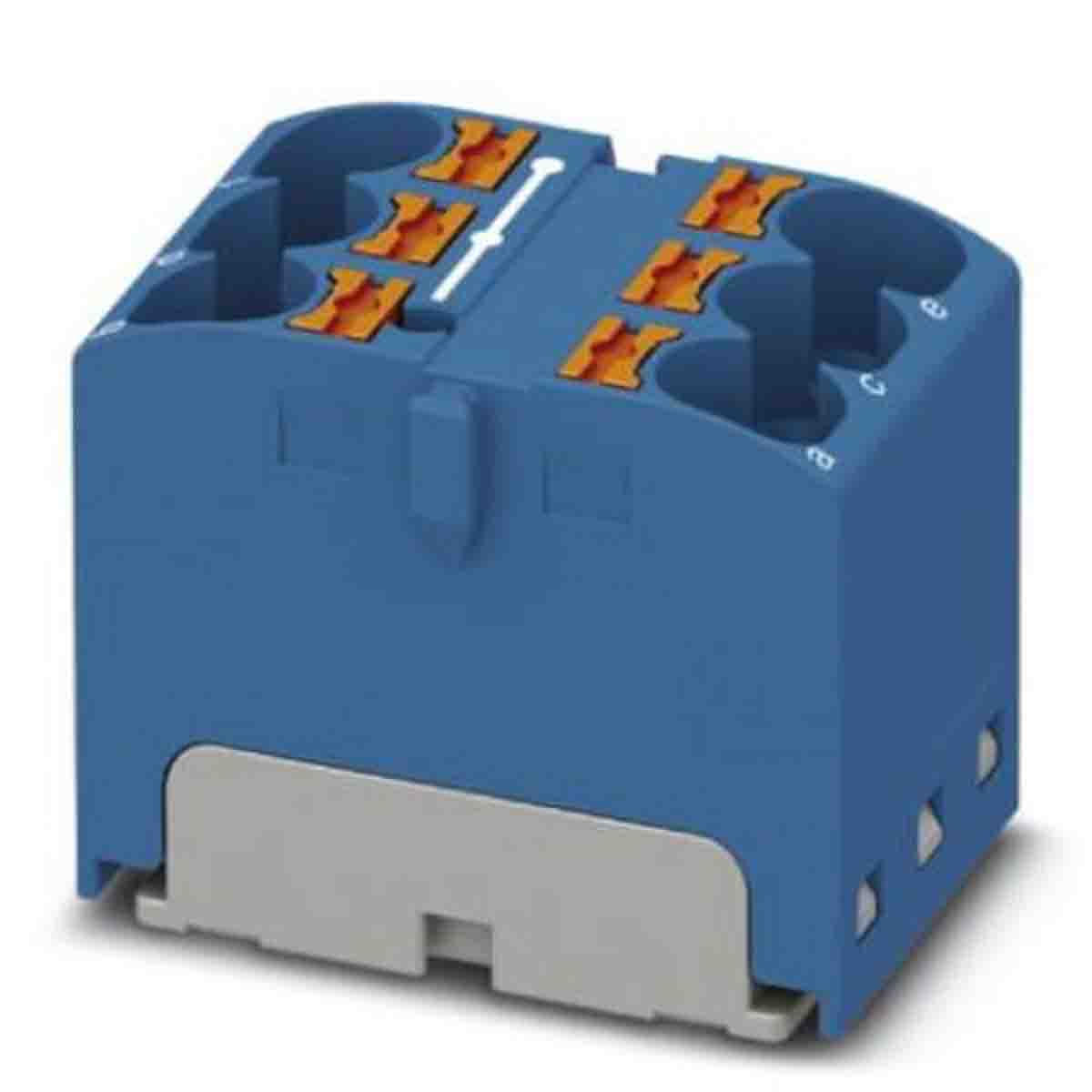 Phoenix Contact Distribution Block, 6 Way, 6mm², 32A, 450 V, Blue