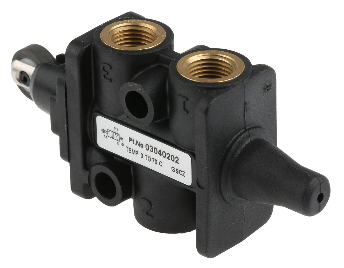 Norgren Roller 3/2 Pneumatic Manual Control Valve 03 Series, G 1/8, 1/8in, III B