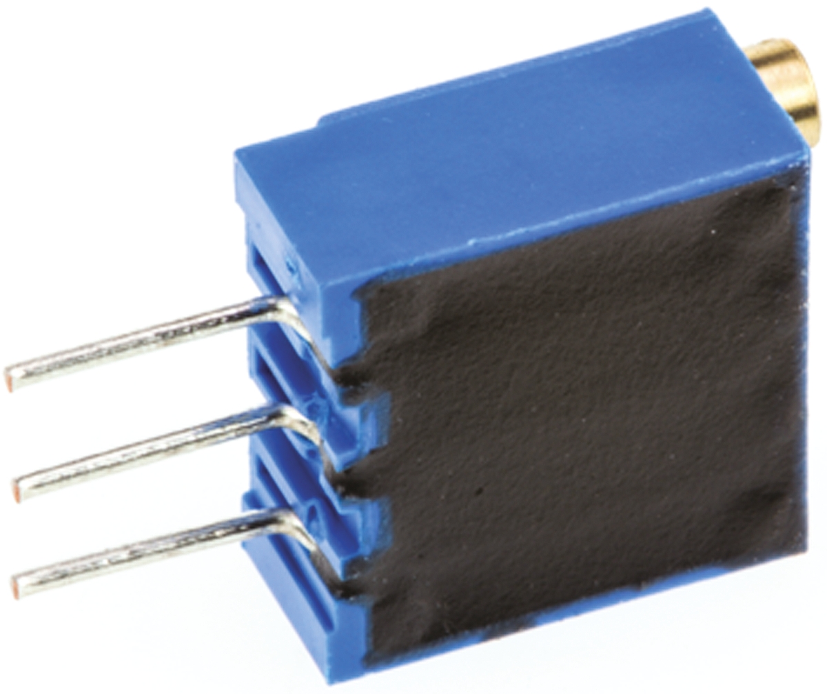 Vishay 64W Series 19 (Electrical), 22 (Mechanical)-Turn Through Hole Trimmer Resistor with Pin Terminations, 500Ω ±10%