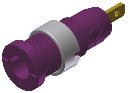 Hirschmann Test & Measurement Violet Female Banana Socket, 2mm Connector, Tab Termination, 10A, 1000V ac/dc, Gold