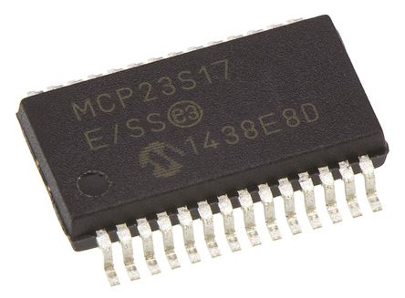 Microchip 16-Channel I/O Expander Serial-SPI 28-Pin SSOP, MCP23S17-E/SS