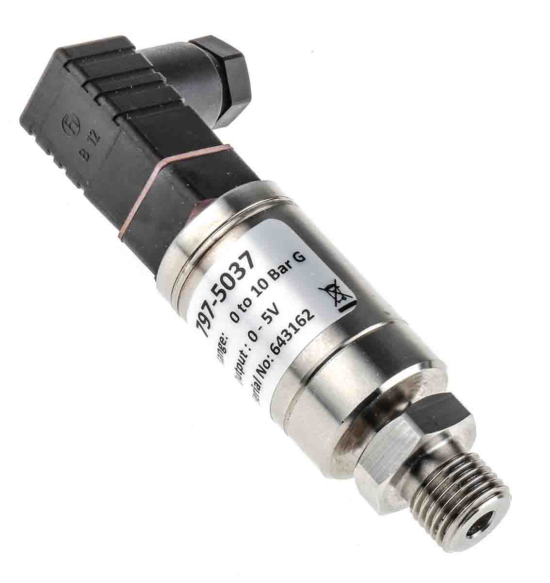 RS PRO Pressure Sensor, 0bar Min, 10bar Max, Voltage Output, Relative Reading