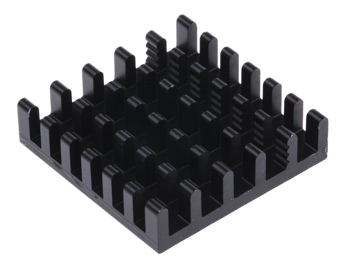 Fischer Elektronik Heatsink, Universal Square Alu, 22.5 → 6.5K/W, 23 x 23 x 6mm, Conductive Adhesive, Conductive