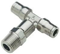 Legris LF3600 Series Tee Threaded Adaptor, Push In 6 mm to Push In 6 mm, Threaded-to-Tube Connection Style