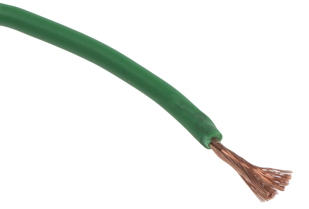 Staubli Green 0.5 mm² Equipment Wire, 20 AWG, 129/0.07 mm, 100m, PVC Insulation