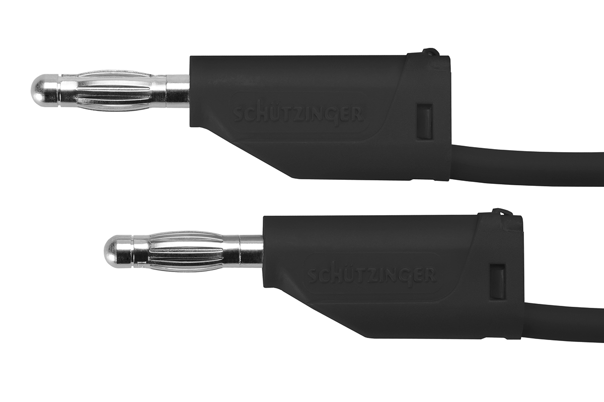 Schutzinger Test lead, 16A, 33 V ac, 70V dc, Black, 1m Lead Length