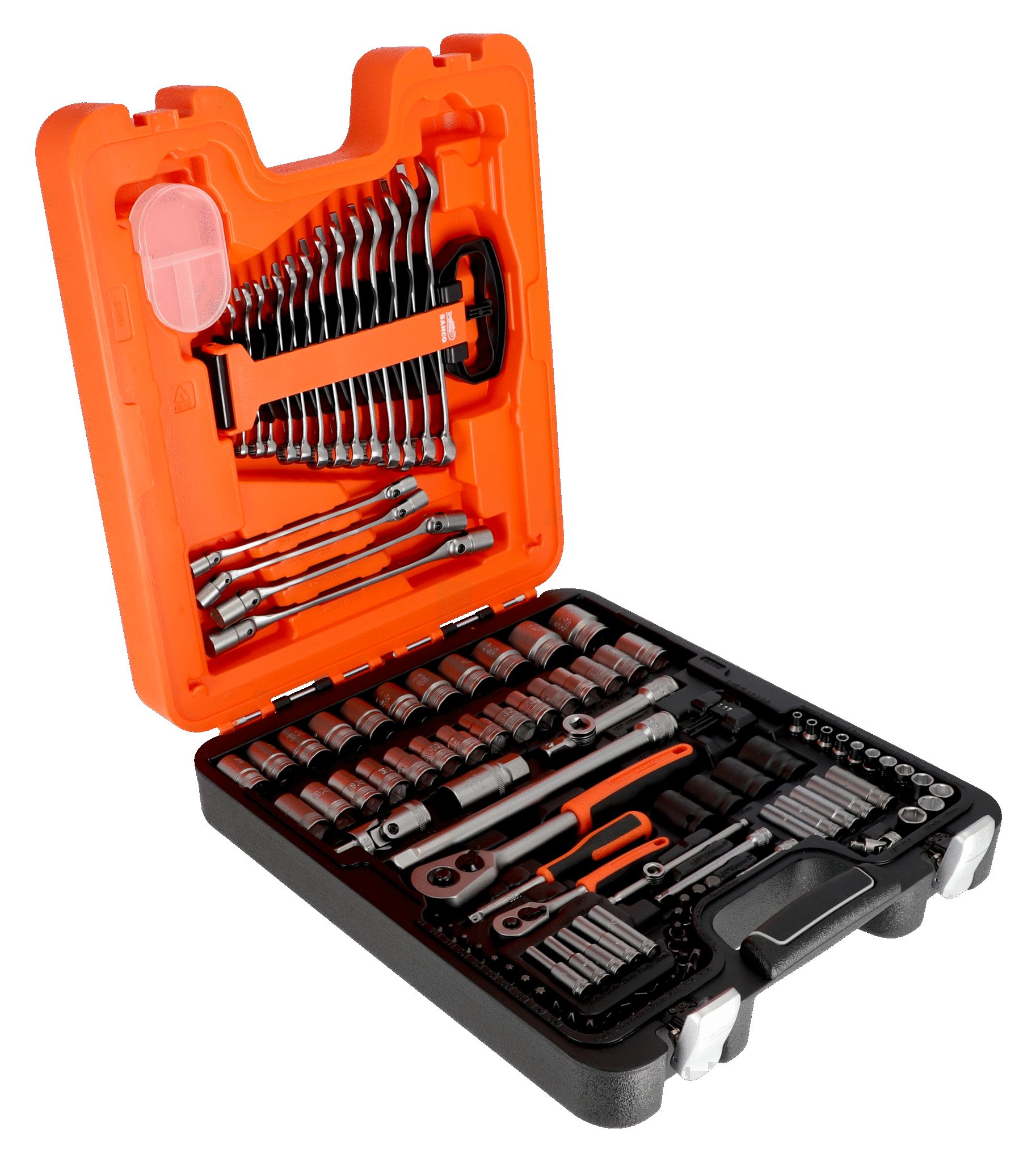 Bahco 108-Piece Metric 1/2 in; 1/4 in Deep Socket/Standard Socket/Spanner/Allen Key/Bit Set with Ratchet, 6 point;