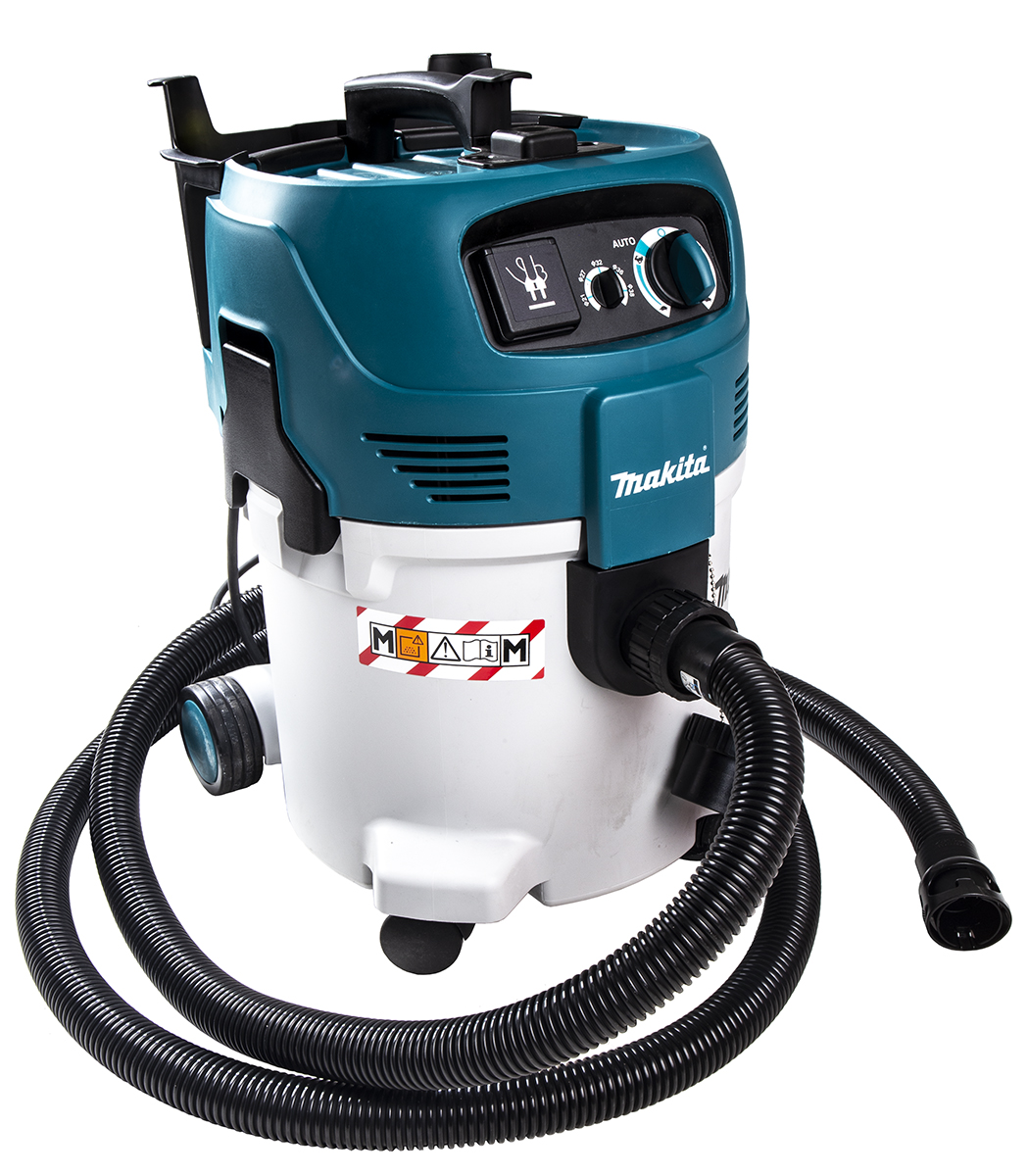 Makita VC3012M Floor Vacuum Cleaner Dust Extractor for Wet/Dry Areas, 7.5m Cable, 240V ac, UK Plug