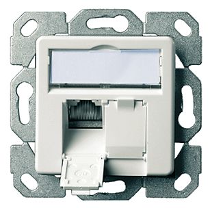 Telegartner Telegartner Data Series, Angled Cat6a 2 Way RJ11, RJ12, RJ45 Outlet,With Shielded Shield Type