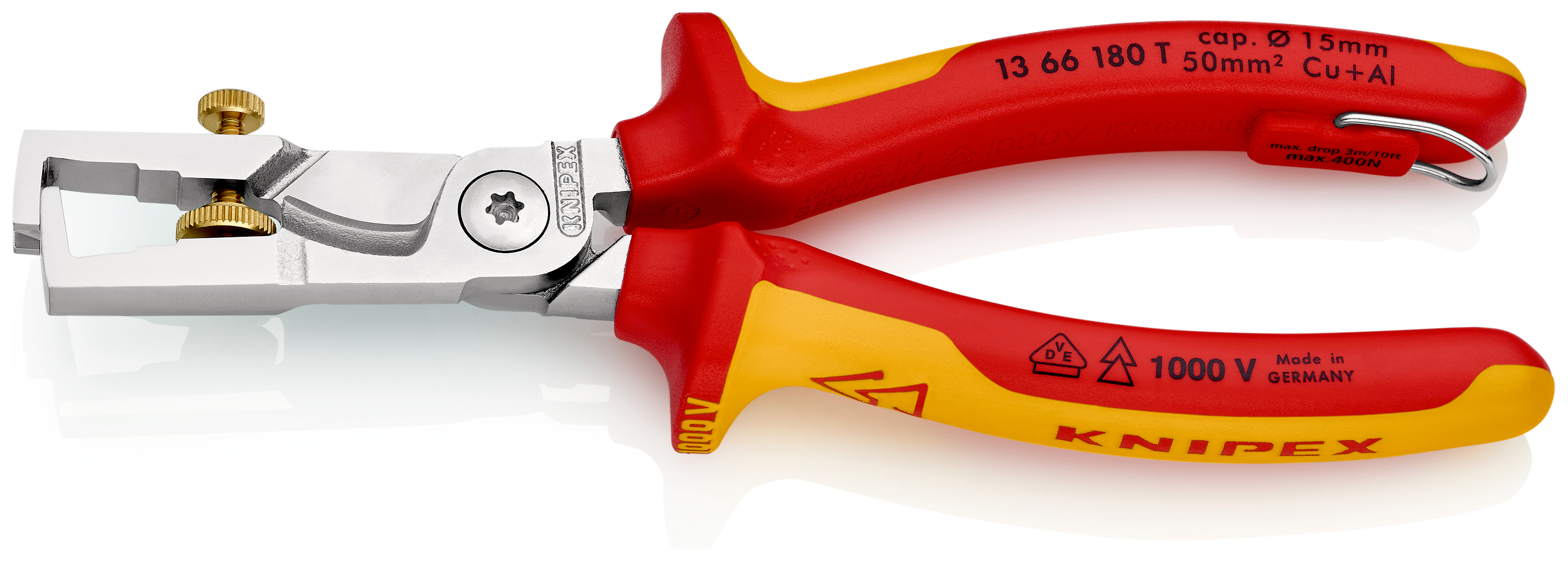 Knipex 13 66 180 T Series Cable cutters and wire strippers, 0.1 mm² Min, 10 mm² Max, 180 mm Overall