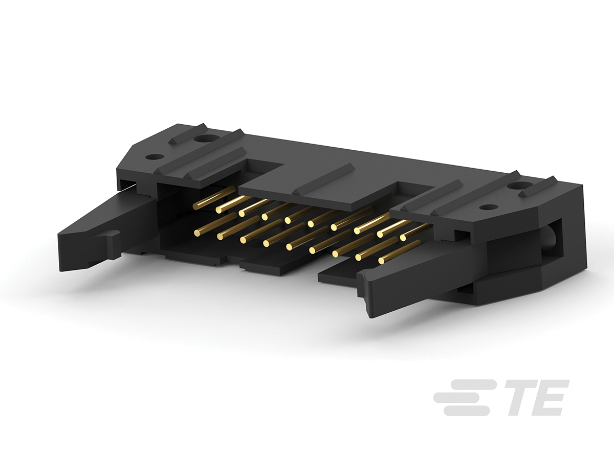 TE Connectivity AMP-LATCH Series Straight Through Hole PCB Header, 20 Contact(s), 2.54 mm Pitch, 2 Row, Shrouded