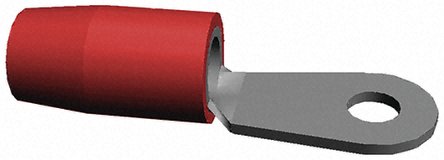 TE Connectivity, PIDG Insulated Ring Terminal, M2 Stud Size, 0.3mm² to 1.3mm² Wire Size, Red