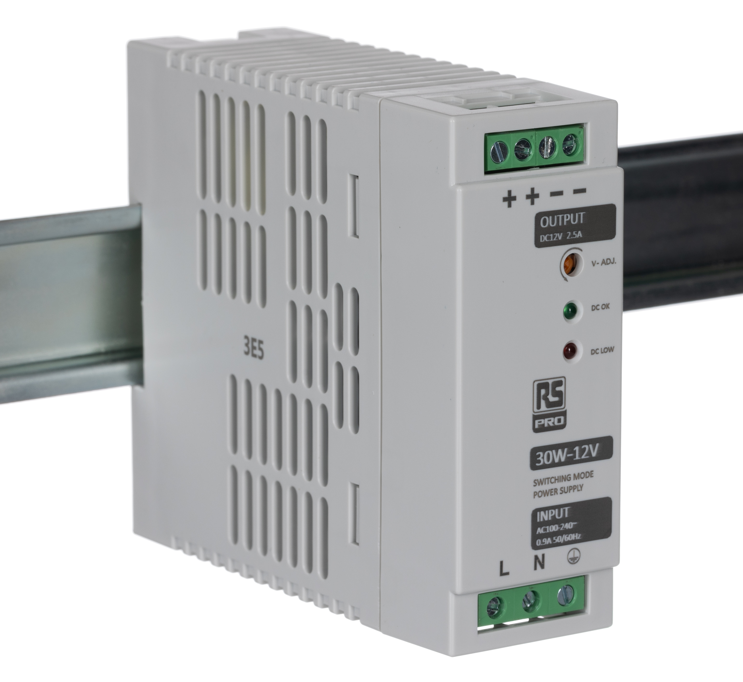 RS PRO Switched Mode DIN Rail Power Supply, 230V ac, 12V dc dc Output, 2.5A Output, 30W
