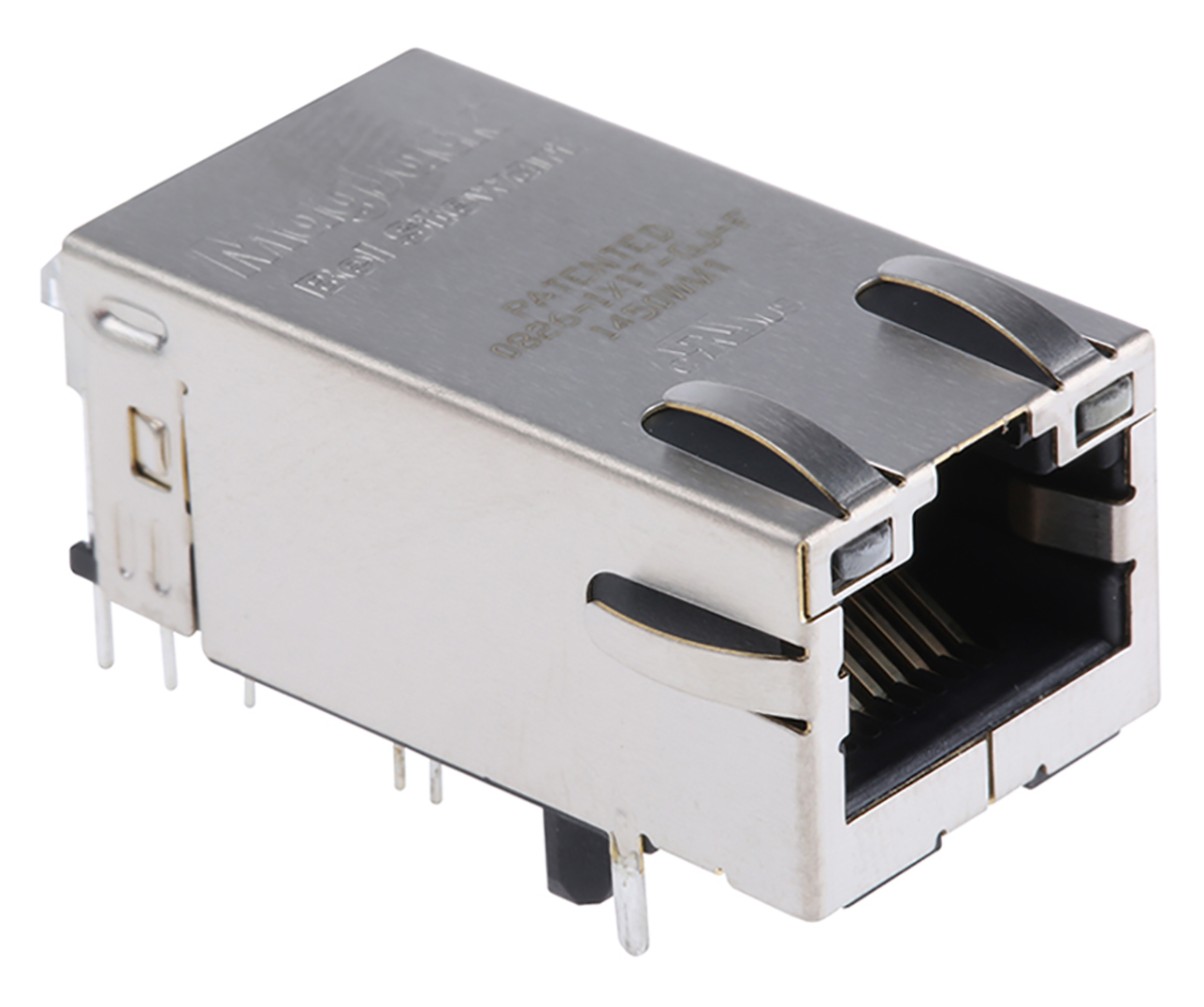 Bel-Stewart MagJack Series Female RJ45 Connector, Through Hole, STP Shield Straight 8P4C -Way