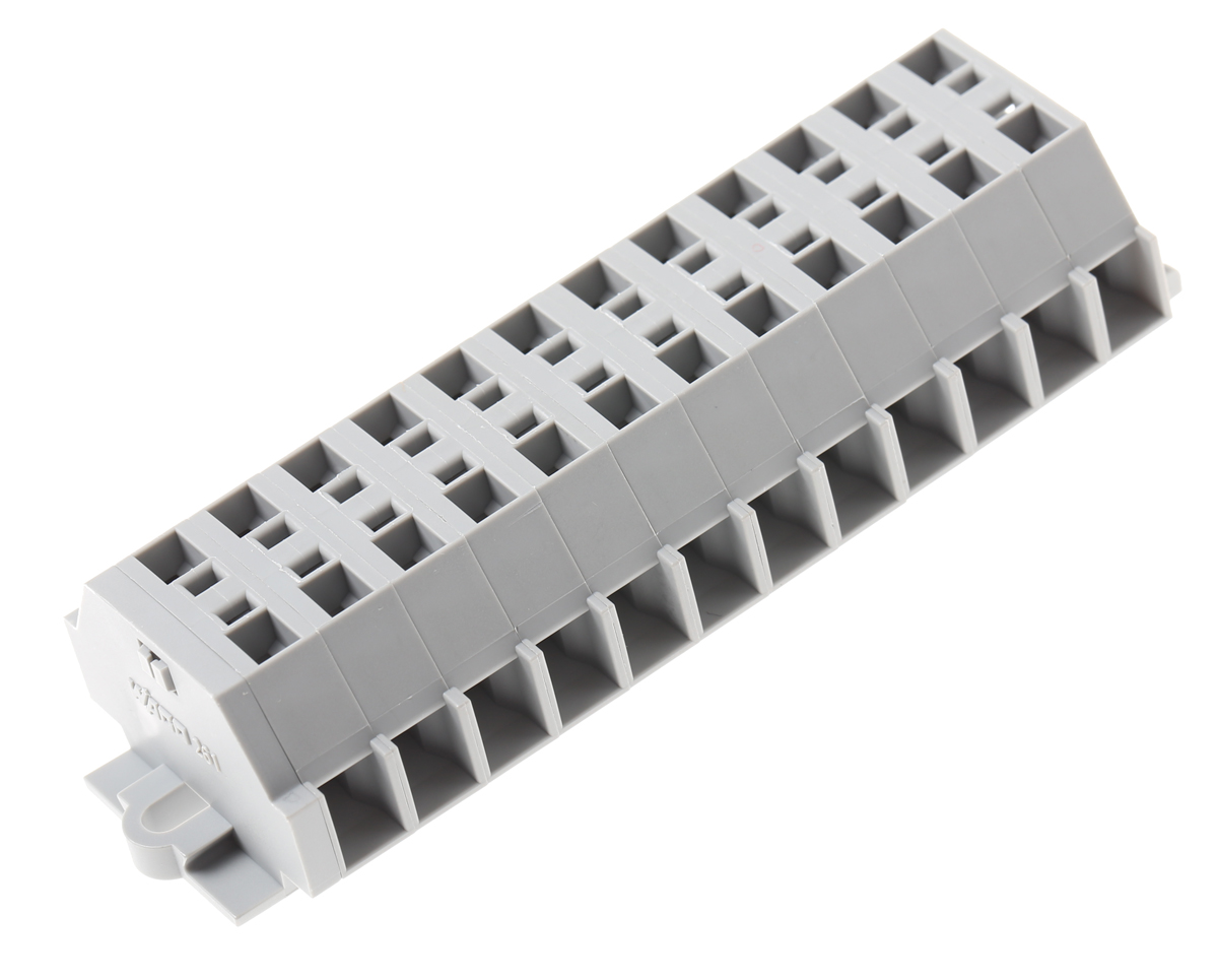 WAGO 261-112 261 Series Grey, 2.5mm², Single-Level, Cage Clamp Termination