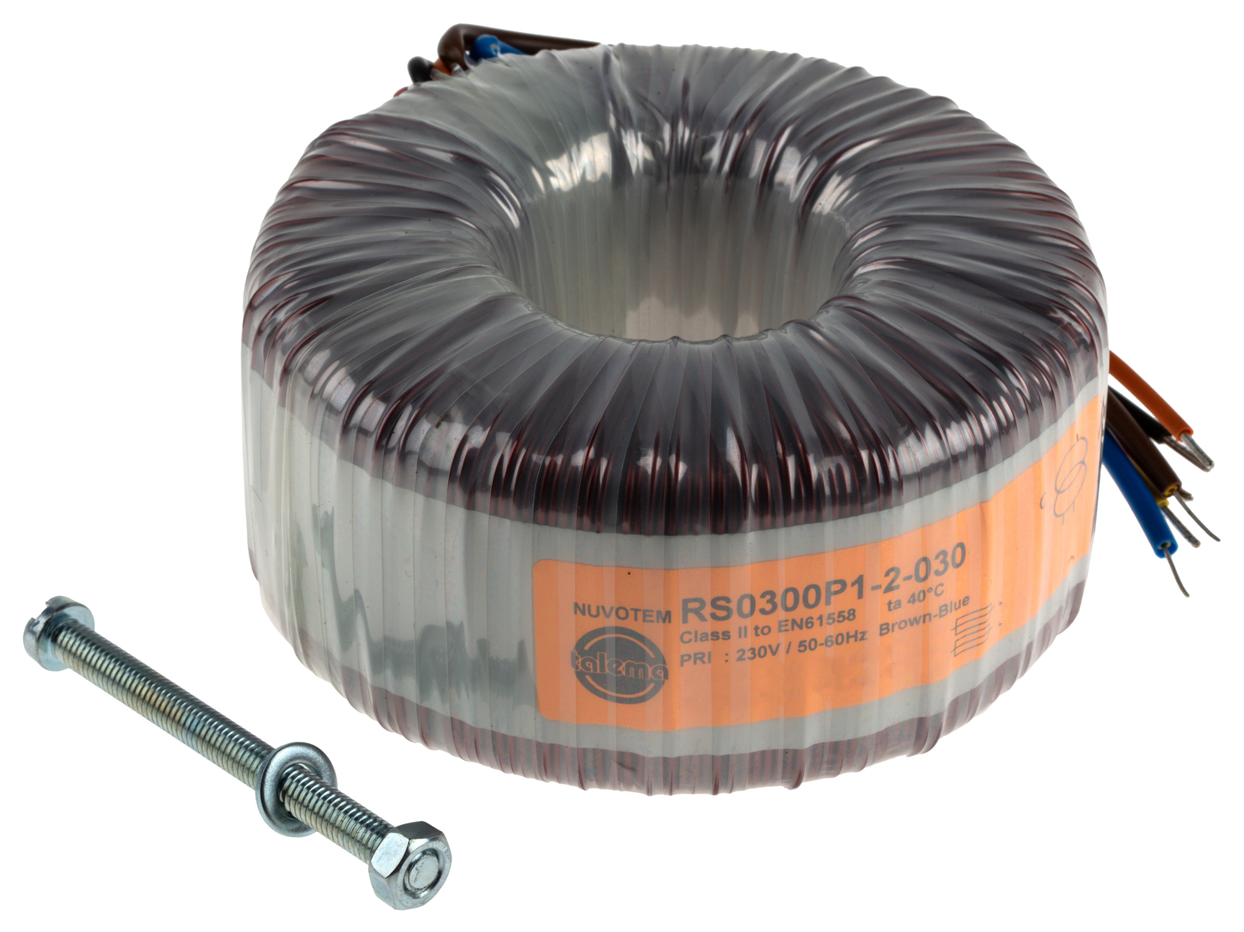 Nuvotem Talema 230V ac, 2 x 25V ac Toroidal Transformer, 300VA 2 Output