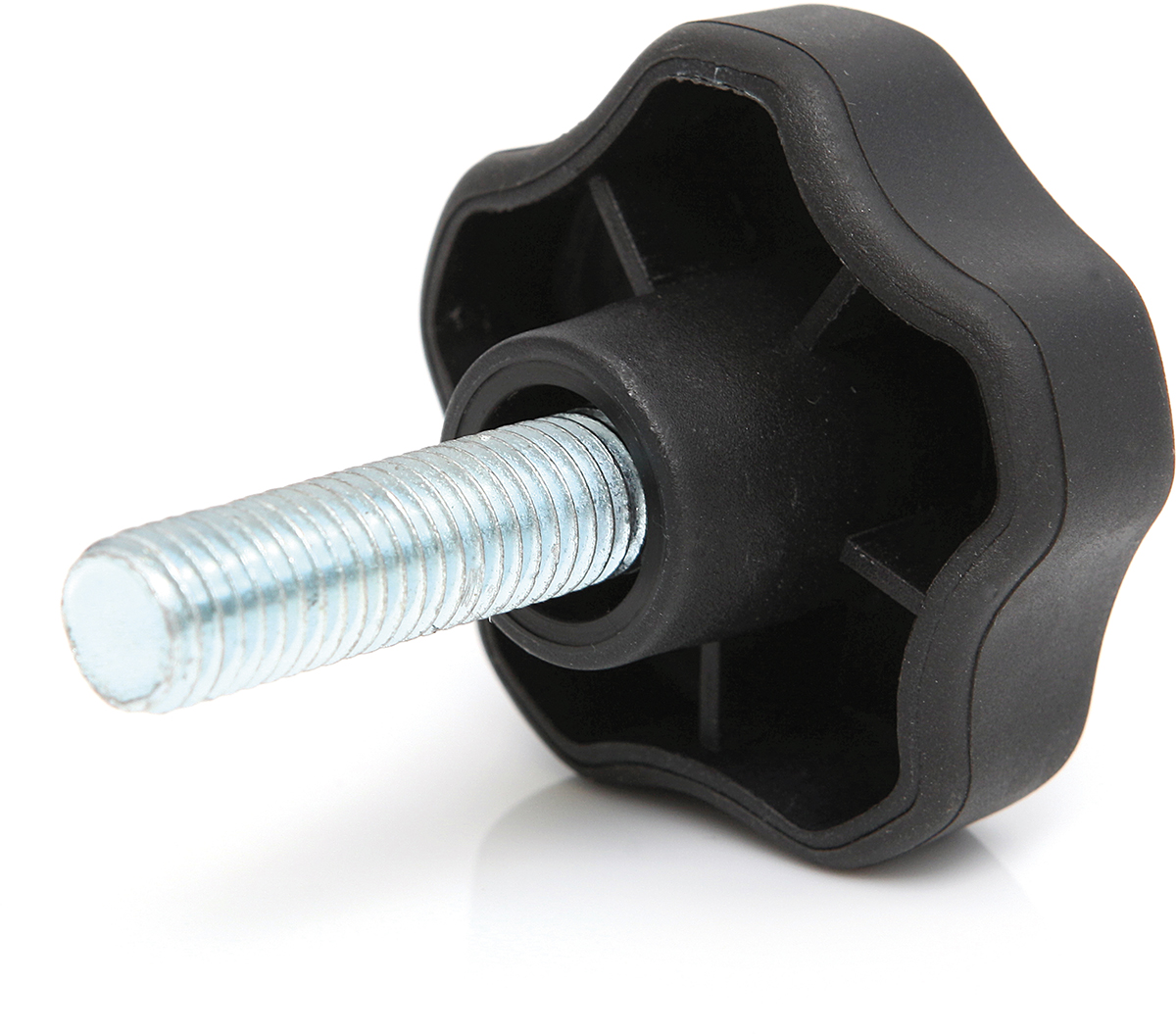 RS PRO Black Multiple Lobes Clamping Knob, M8, Threaded Stud