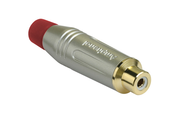 Amphenol Industrial Satin Gold Cable Mount RCA Socket, Gold, 10A