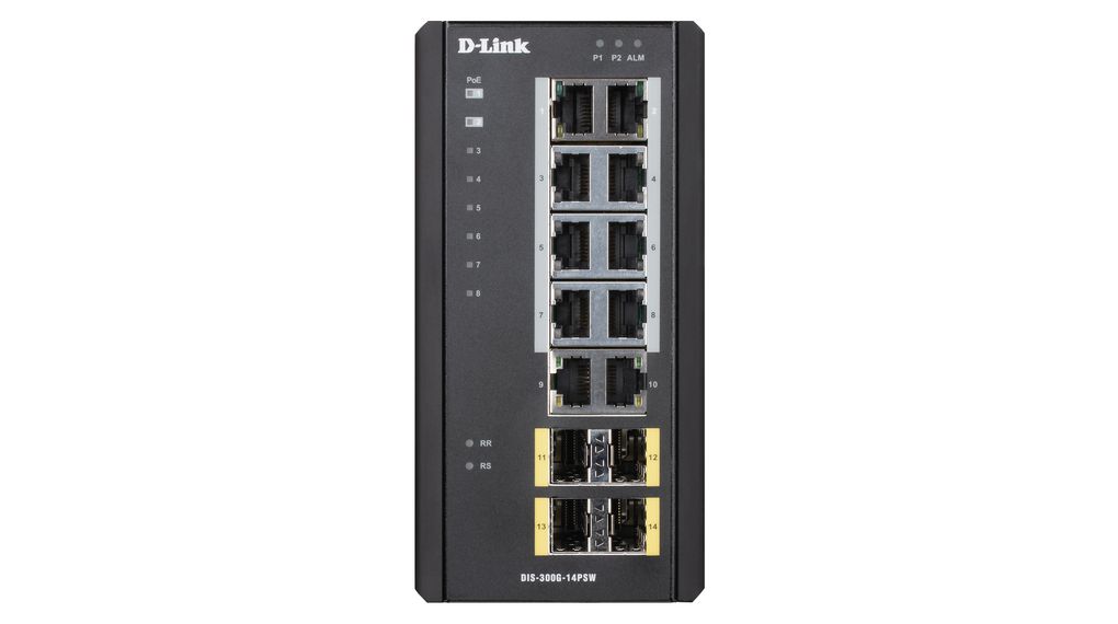 D-Link 14-Port Industrial Gigabit Managed PoE Switch, Managed 14 Port Managed Switch With PoE