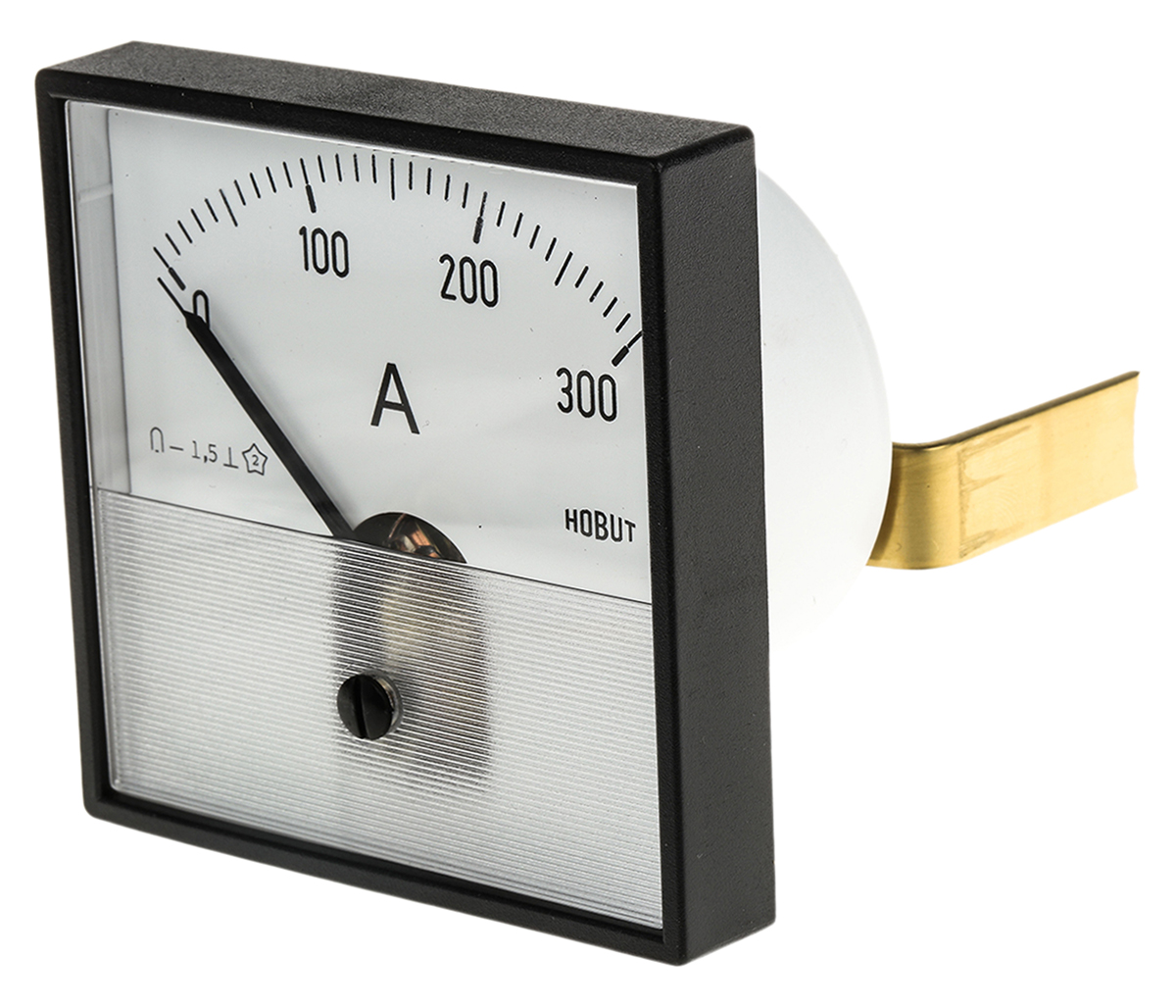 HOBUT PD72MC Analogue Panel Ammeter 0/300A For Shunt 75MV DC, 72mm x 72mm Moving Coil