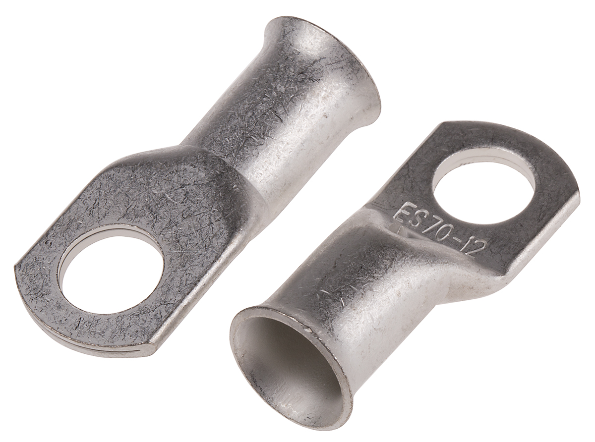 RS PRO Uninsulated Ring Terminal, 12mm Stud Size, 70mm² to 70mm² Wire Size, Natural