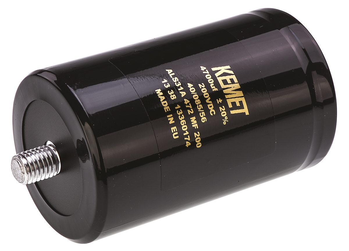 KEMET 4700μF Aluminium Electrolytic Capacitor 200V dc, Screw Terminal - ALS31A472MF200