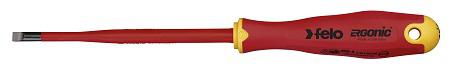 Felo Slotted Insulated Screwdriver, 5.5 x 1.0 x 125 mm Tip, VDE/1000V