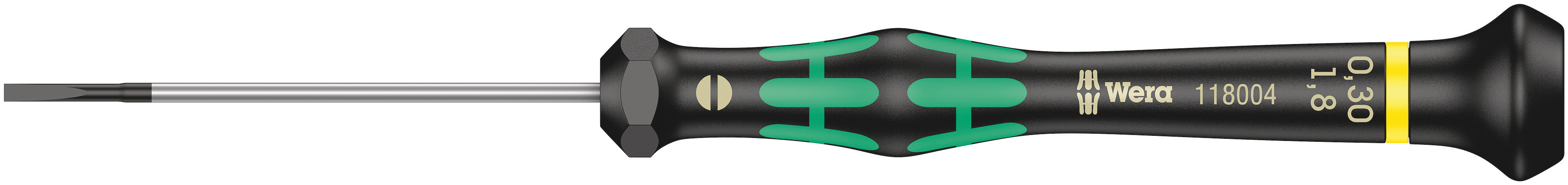 Wera Slotted Precision Screwdriver, 1.8 x 0.3 mm Tip, 60 mm Blade