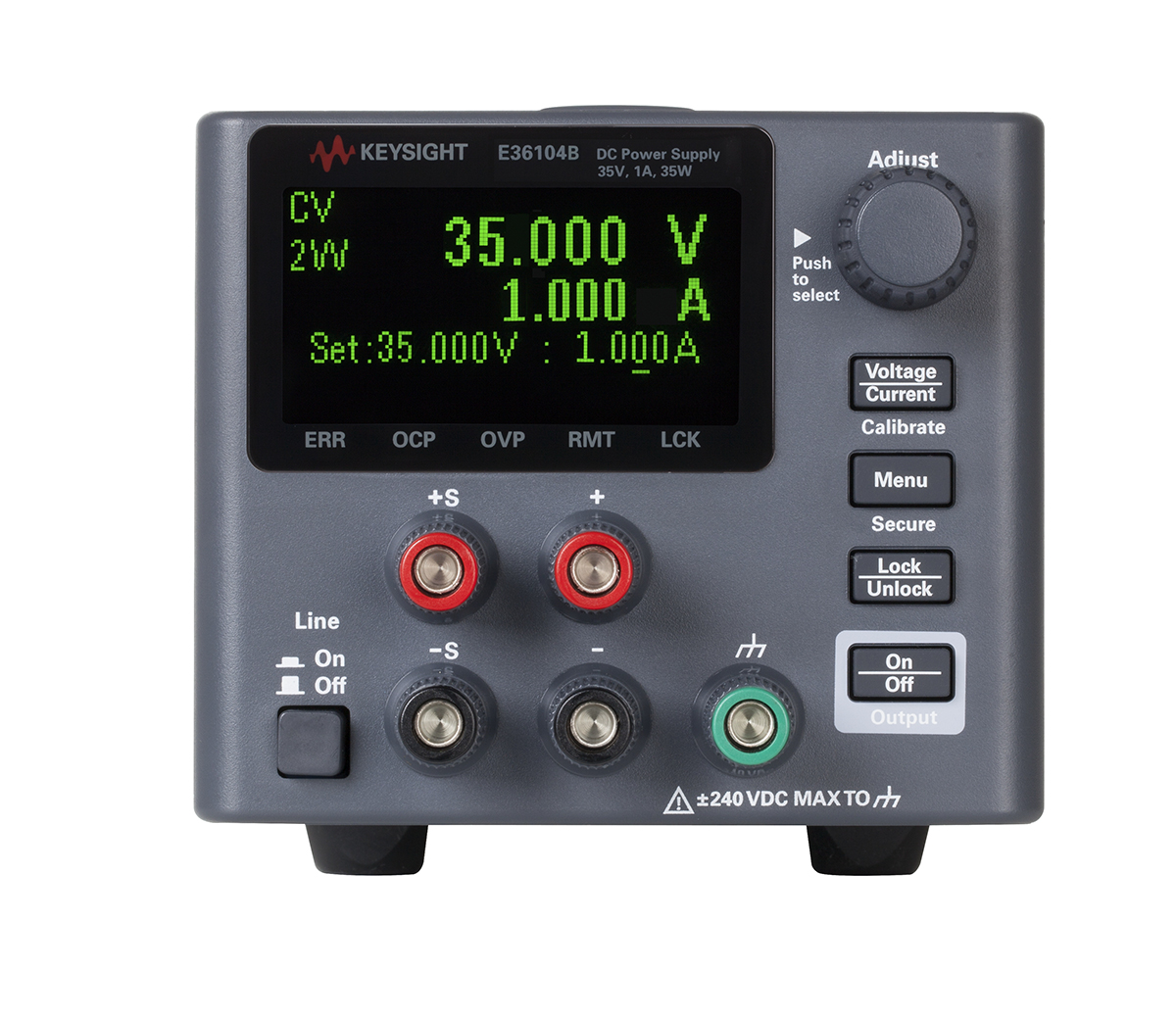 Keysight Technologies E36100B Series Digital Bench Power Supply, 35V dc, 1A, 1-Output, 35W - UKAS Calibrated