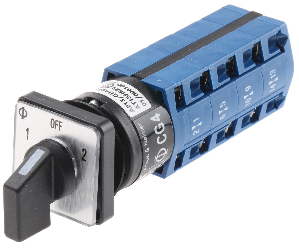 Kraus & Naimer, 4P 3 Position Double Throw Cam Switch, 10A
