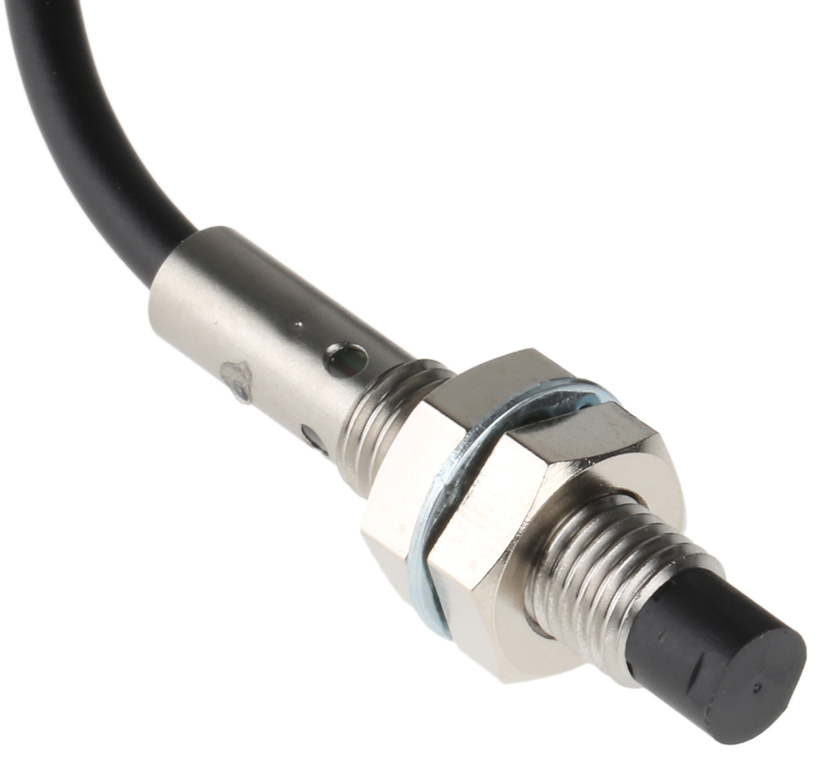 Omron Inductive Threaded Barrel Proximity Sensor, M8, 4 mm Detection, PNP NO, 12 → 24 V dc