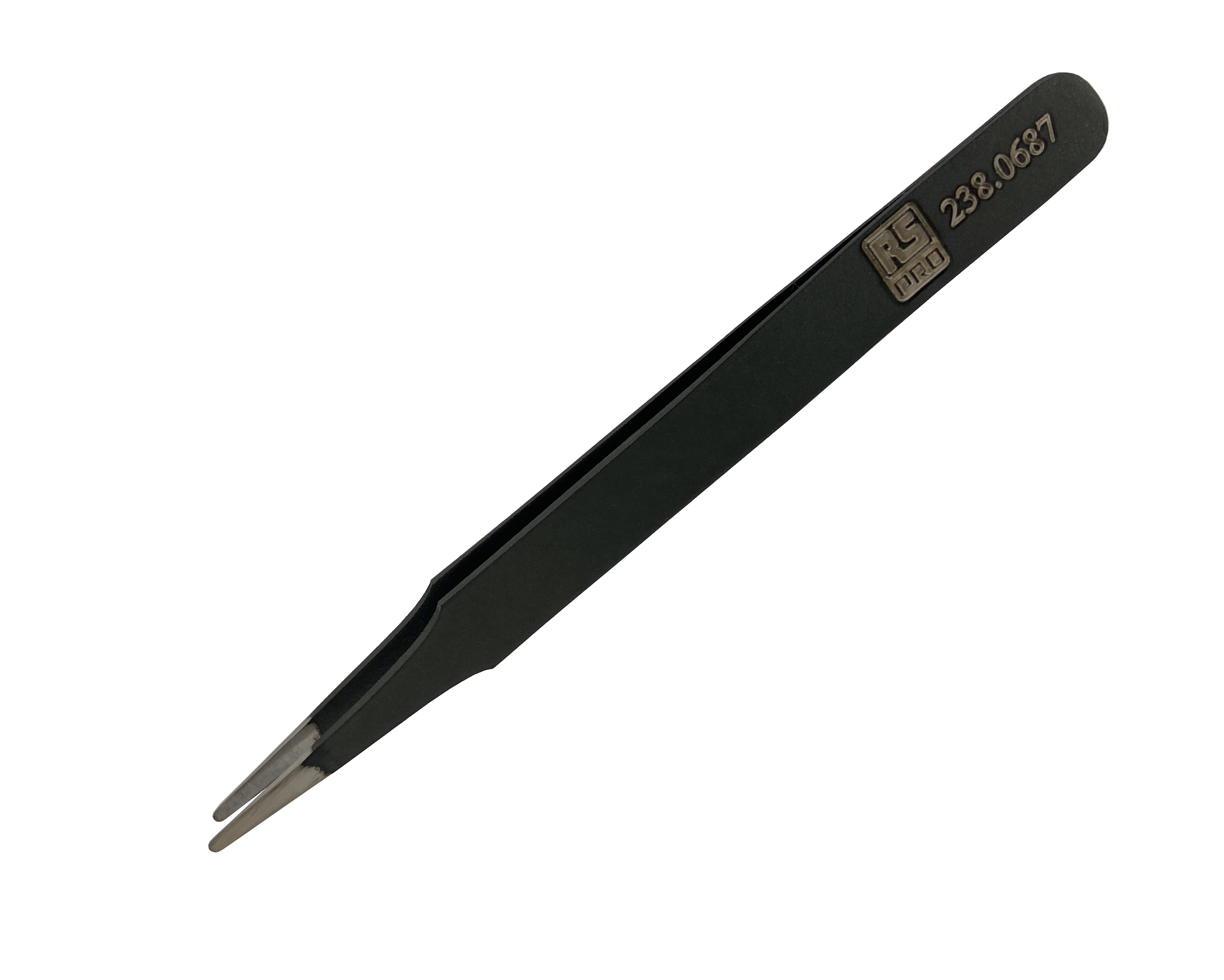 RS PRO 120 mm, Low Carbon Austenitic Steel, Flat; Rounded, ESD Tweezer