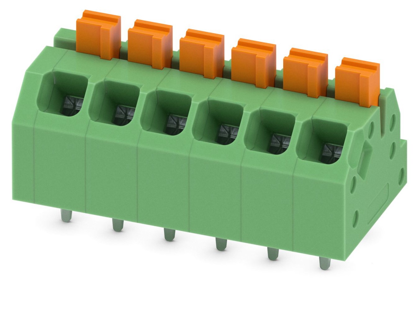 Phoenix Contact SPTAF 1/ 6-3.5-EL Series PCB Terminal Block, 6-Contact, 3.5mm Pitch, Wave Soldering, 1-Row, PCB