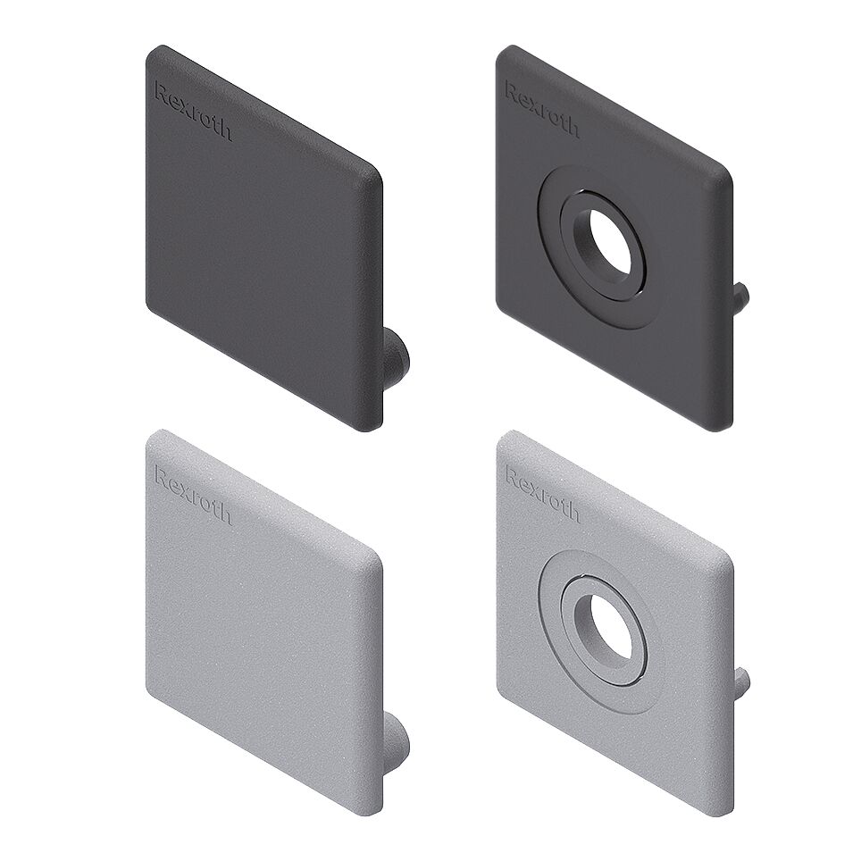 Bosch Rexroth Grey PP Cover Cap, 50 x 50mm 50 x 50 mm Strut Profile, 10mm Groove