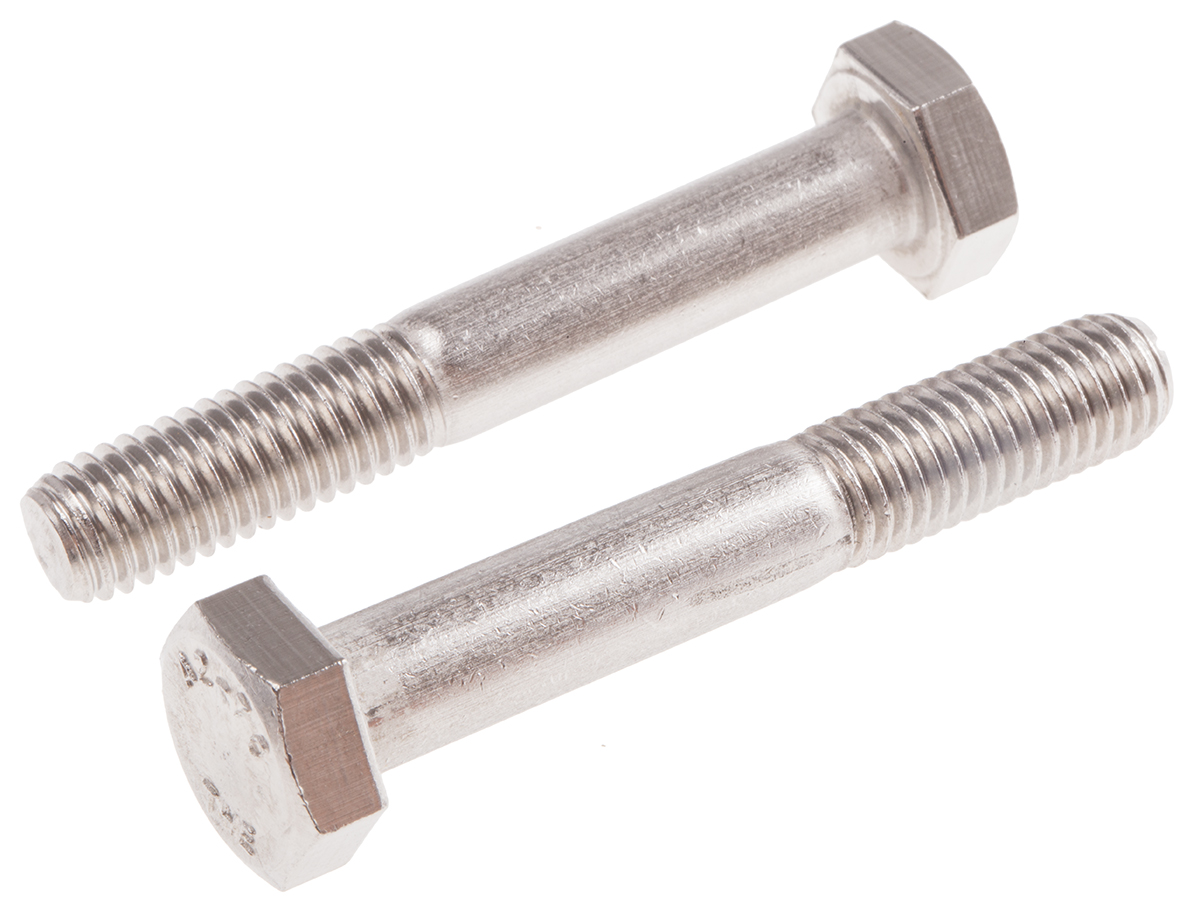RS PRO Stainless Steel, Hex Bolt, M10 x 65mm