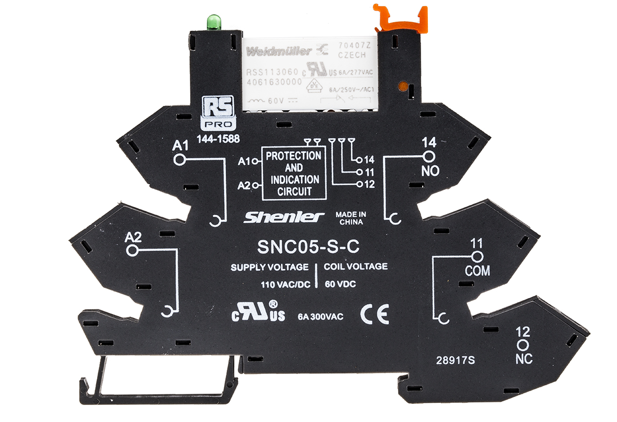 RS PRO Interface Relay, DIN Rail Mount, 60V dc Coil, SPST